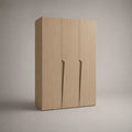 Kleiderschrank mit 3 Drehtüren aus melaminbeschichteter Spanplatte, Eiche hell, 120 × 52 × 180 cm