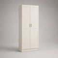 Kleiderschrank mit 2 Drehtüren aus MDF und Spanplatte, Weiß, 80 × 50 × 190 cm
