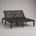 Set aus 2 Gartenliegen aus Aluminium mit verstellbaren Rückenlehnen, Schwarz, je 200 × 70 × 32–75 cm